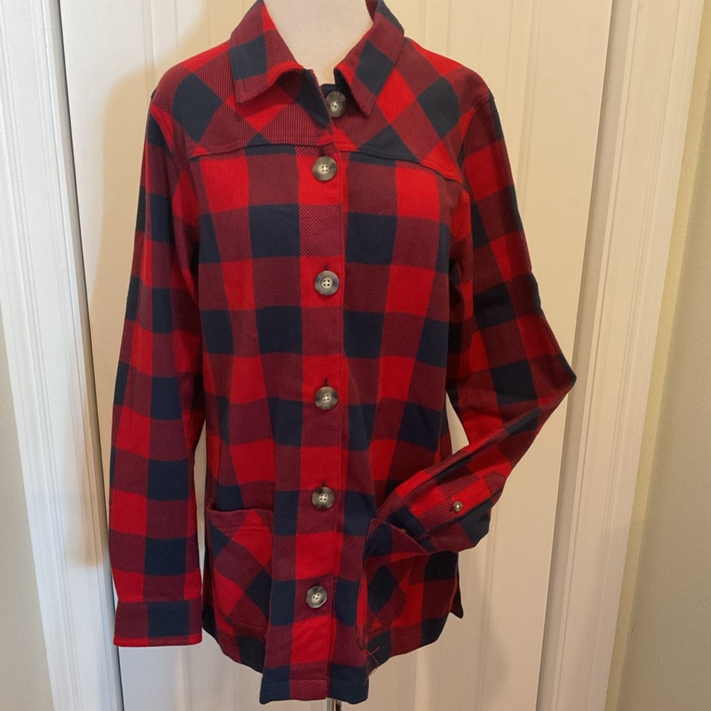 Cabela's Flannel Shacket Buffalo Plaid Size L